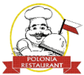 Uśmięchięty polski kucharz. Logo restauracji Polonia w Tipton - Midlands, UK